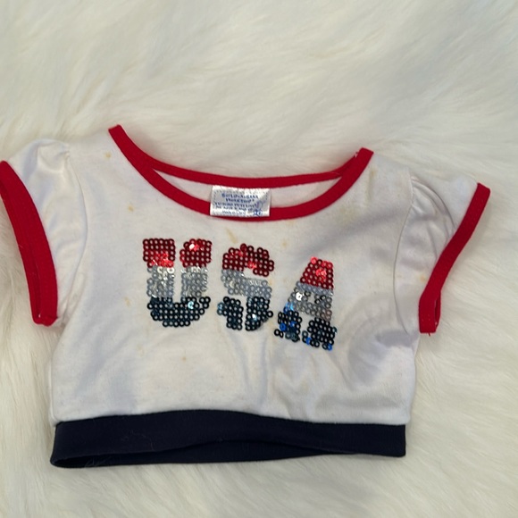 EUC 2007 Build A Bear BAB Cheetah Plush Stuffed Toy in USA Olympic Outfit - Picture 8 of 16